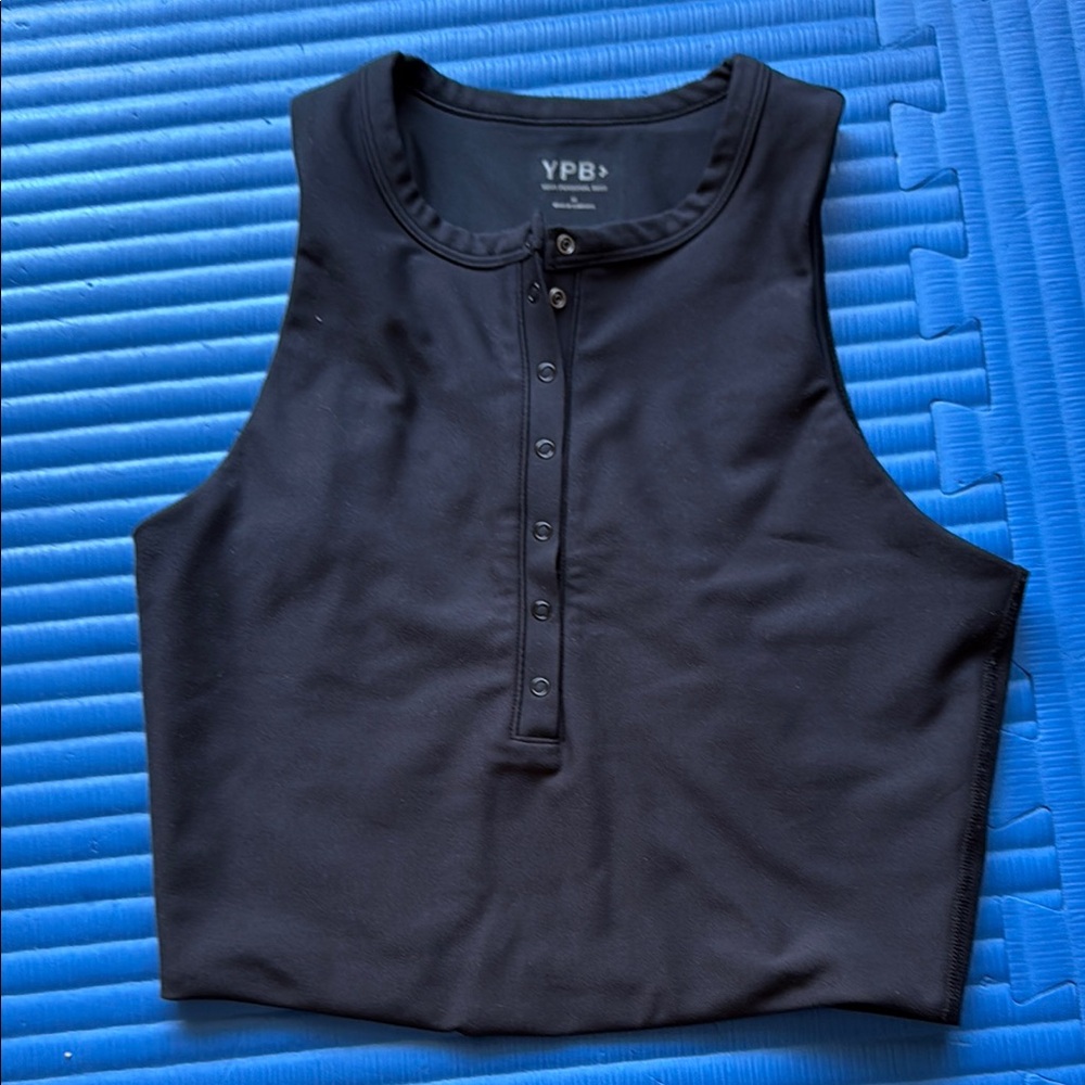 YPB sculptLUX plunge Henley slim tank